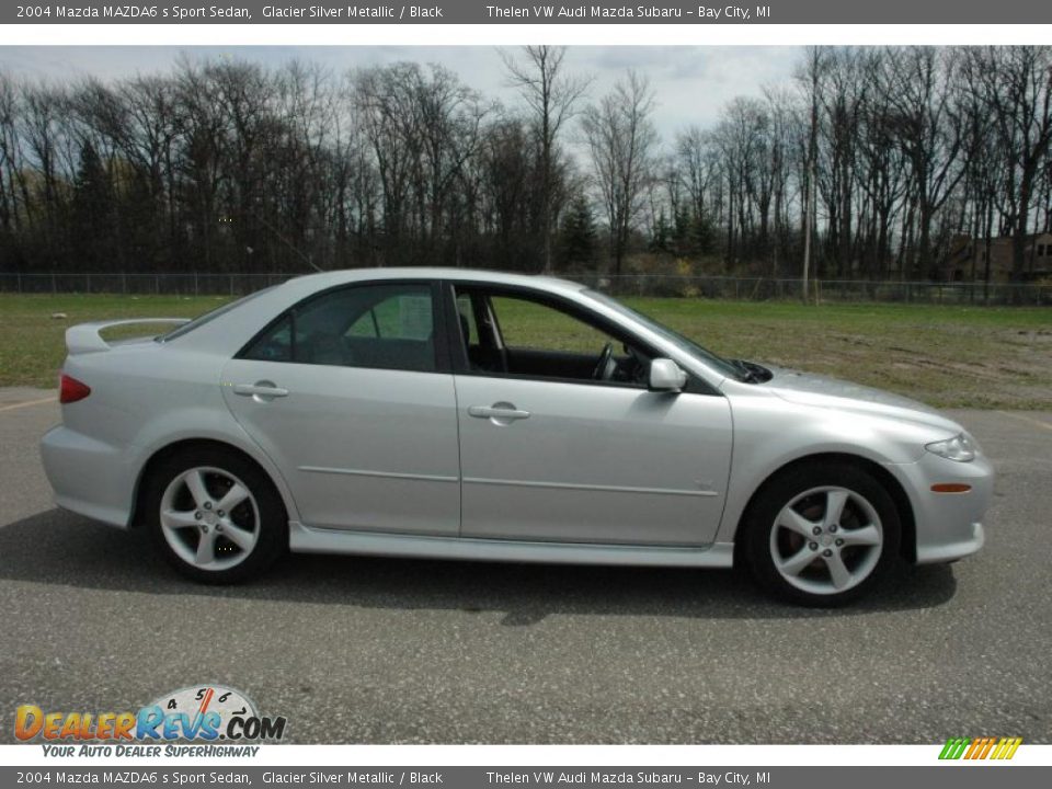 2004 Mazda MAZDA6 s Sport Sedan Glacier Silver Metallic / Black Photo #13