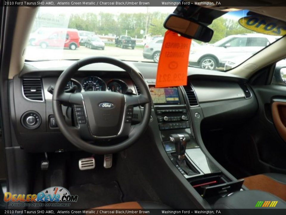 2010 Ford Taurus SHO AWD Atlantis Green Metallic / Charcoal Black/Umber Brown Photo #14