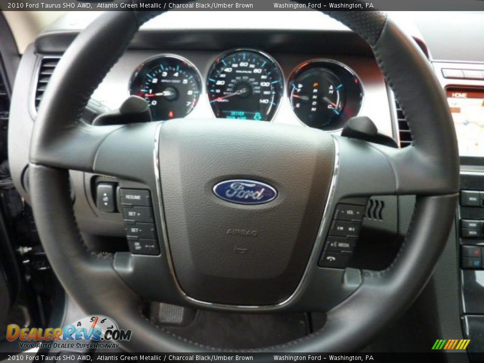 2010 Ford Taurus SHO AWD Atlantis Green Metallic / Charcoal Black/Umber Brown Photo #18