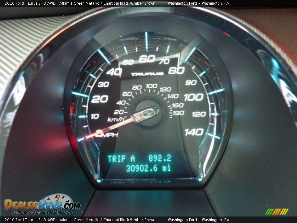 2010 Ford Taurus SHO AWD Atlantis Green Metallic / Charcoal Black/Umber Brown Photo #20