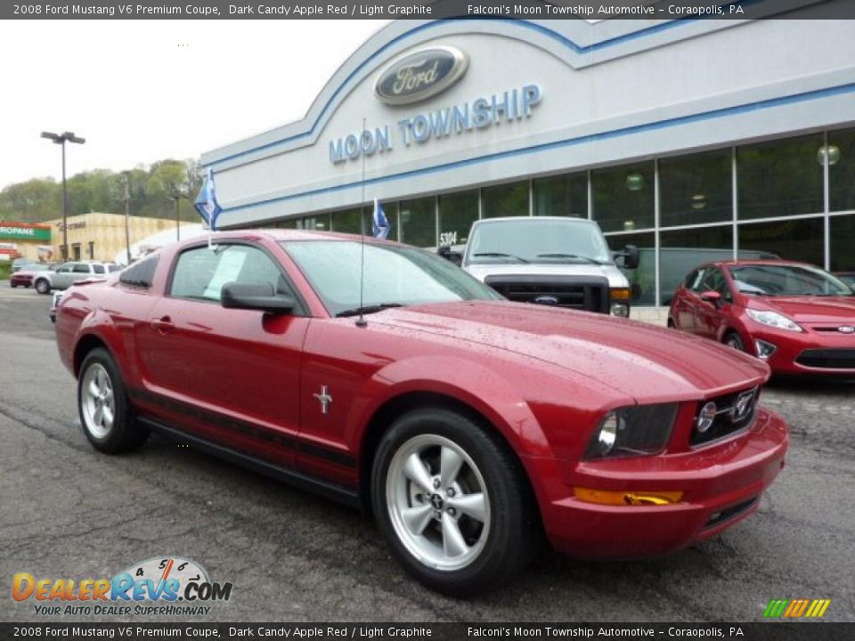 2008 Ford Mustang V6 Premium Coupe Dark Candy Apple Red / Light Graphite Photo #1
