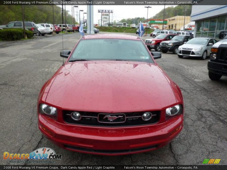 2008 Ford Mustang V6 Premium Coupe Dark Candy Apple Red / Light Graphite Photo #6