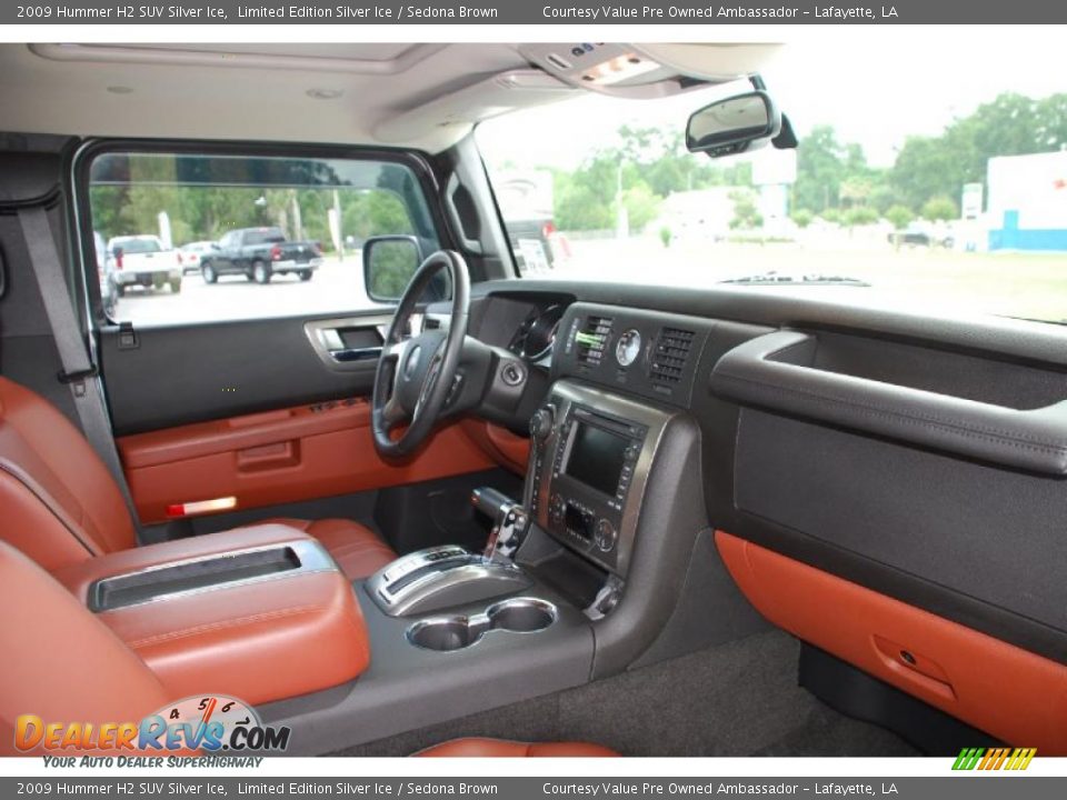 Sedona Brown Interior - 2009 Hummer H2 SUV Silver Ice Photo #7