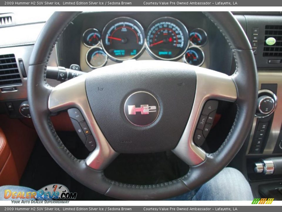 2009 Hummer H2 SUV Silver Ice Steering Wheel Photo #20