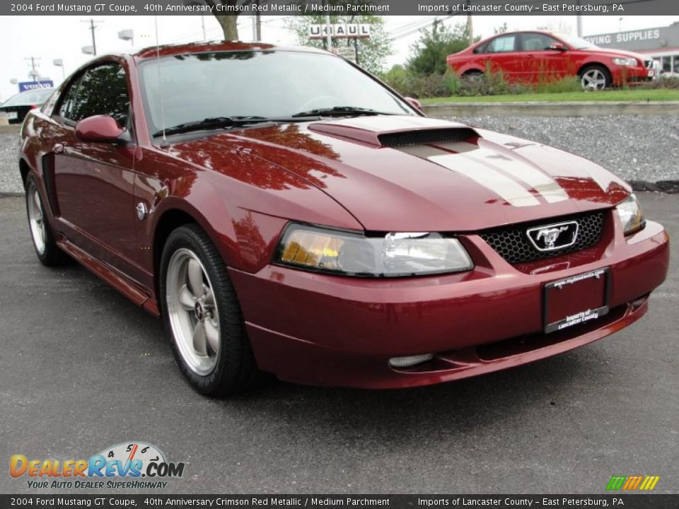 2004 Ford Mustang GT Coupe 40th Anniversary Crimson Red Metallic / Medium Parchment Photo #1