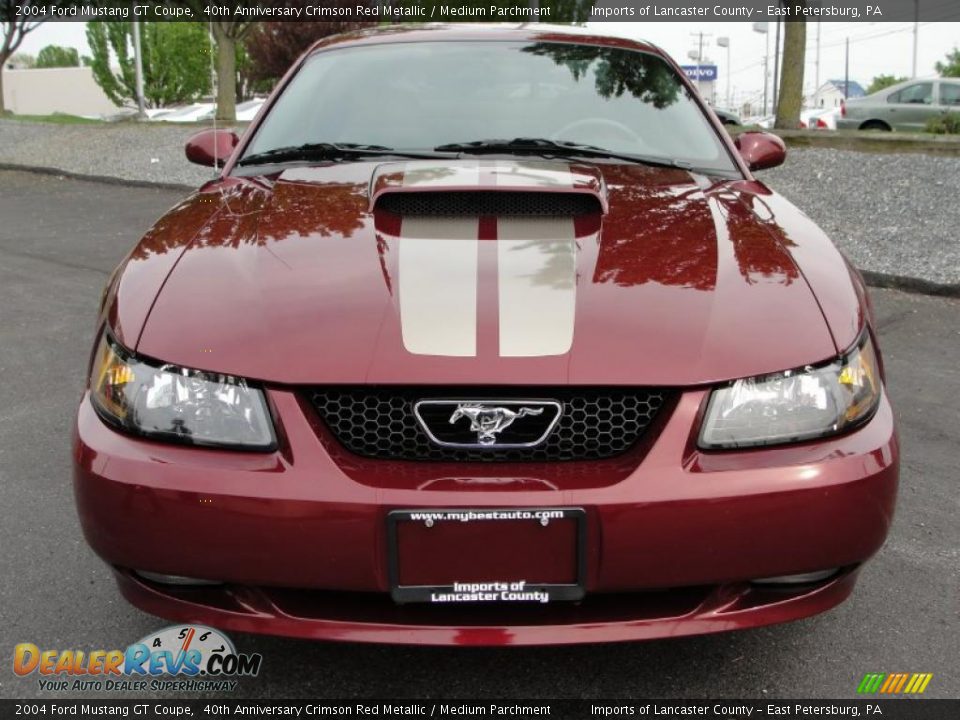 2004 Ford Mustang GT Coupe 40th Anniversary Crimson Red Metallic / Medium Parchment Photo #2