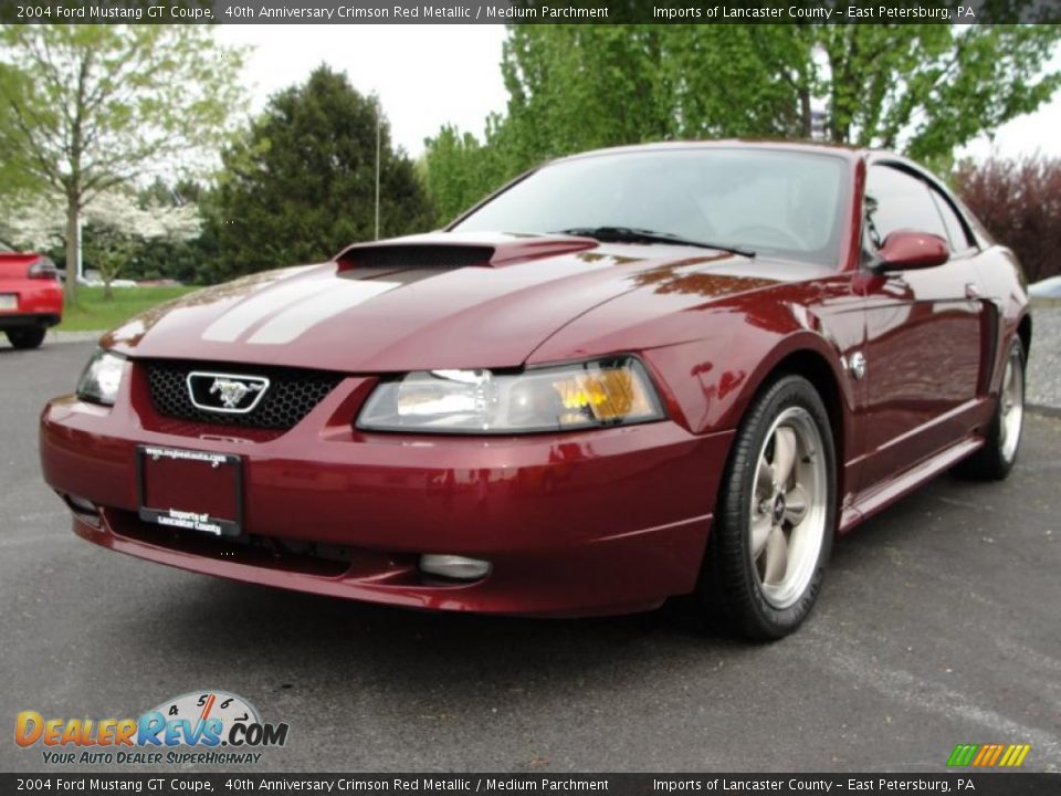 2004 Ford Mustang GT Coupe 40th Anniversary Crimson Red Metallic / Medium Parchment Photo #3