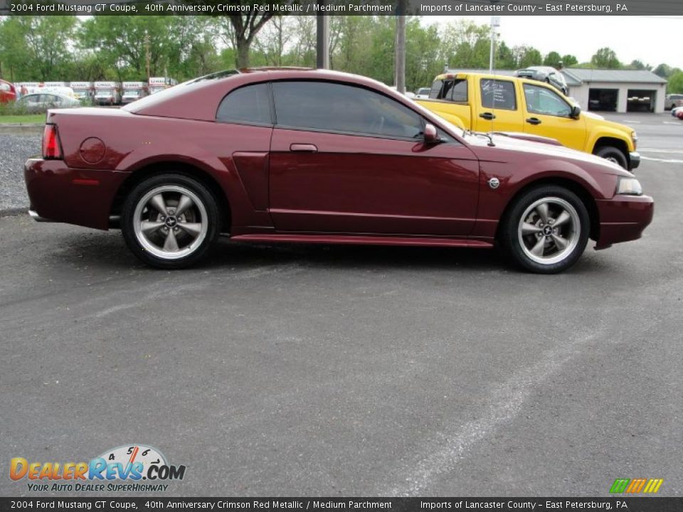 2004 Ford Mustang GT Coupe 40th Anniversary Crimson Red Metallic / Medium Parchment Photo #4