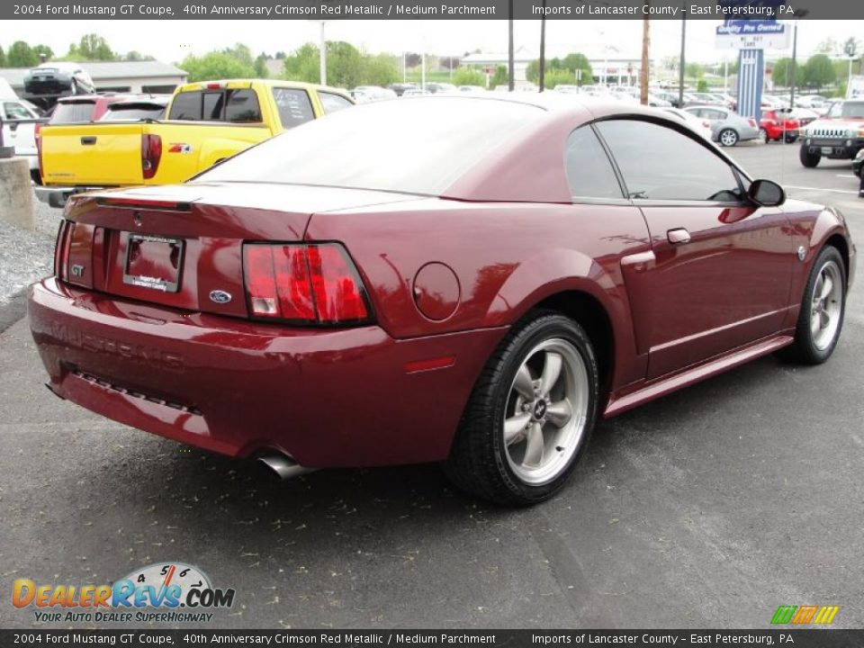 2004 Ford Mustang GT Coupe 40th Anniversary Crimson Red Metallic / Medium Parchment Photo #5