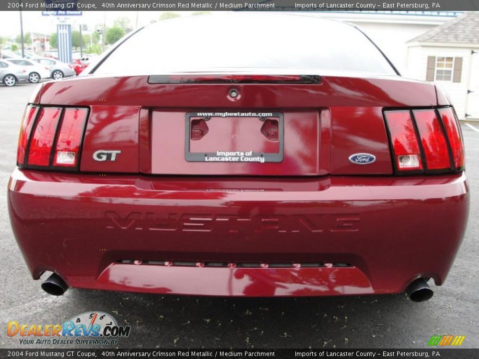 2004 Ford Mustang GT Coupe 40th Anniversary Crimson Red Metallic / Medium Parchment Photo #6