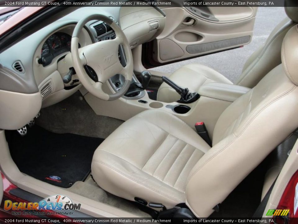 2004 Ford Mustang GT Coupe 40th Anniversary Crimson Red Metallic / Medium Parchment Photo #8
