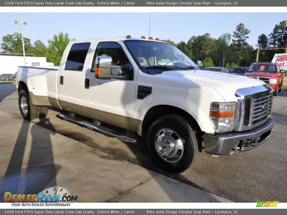 2008 Ford F350 Super Duty Lariat Crew Cab Dually Oxford White / Camel Photo #3