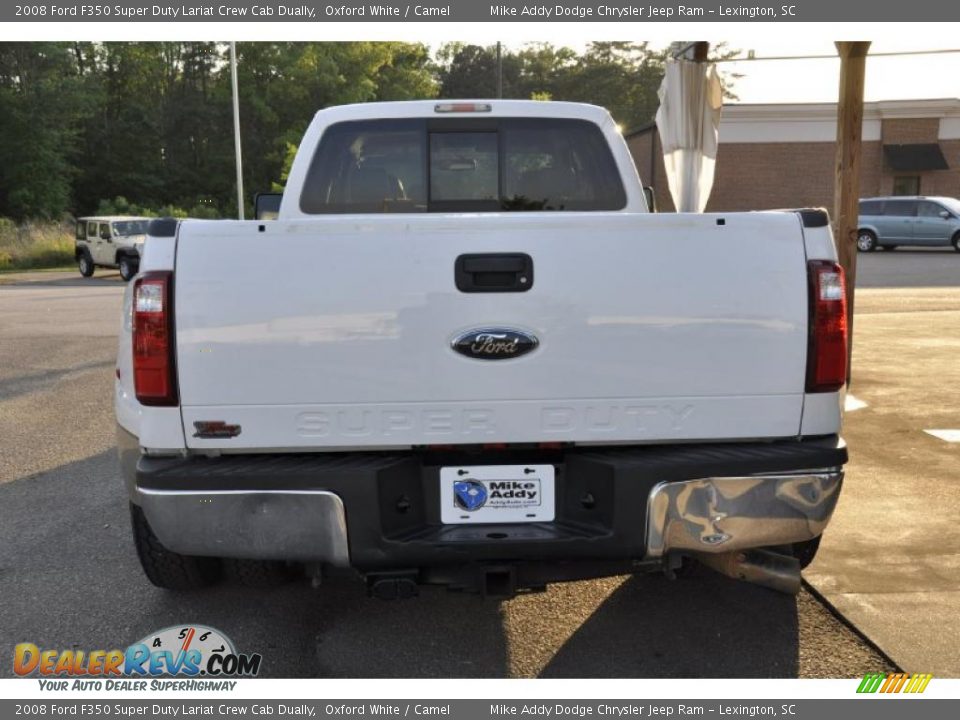 2008 Ford F350 Super Duty Lariat Crew Cab Dually Oxford White / Camel Photo #6
