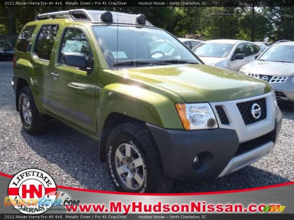 2011 Nissan Xterra Pro-4X 4x4 Metallic Green / Pro 4X Gray/Steel Photo #1