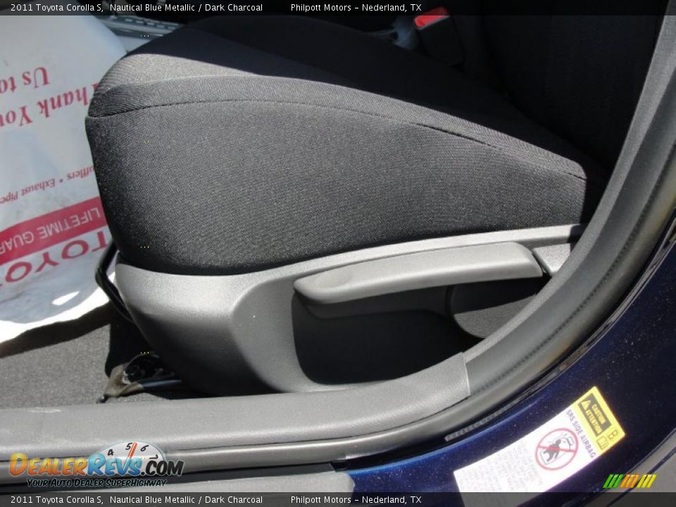 2011 Toyota Corolla S Nautical Blue Metallic / Dark Charcoal Photo #26