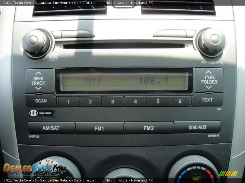 2011 Toyota Corolla S Nautical Blue Metallic / Dark Charcoal Photo #30