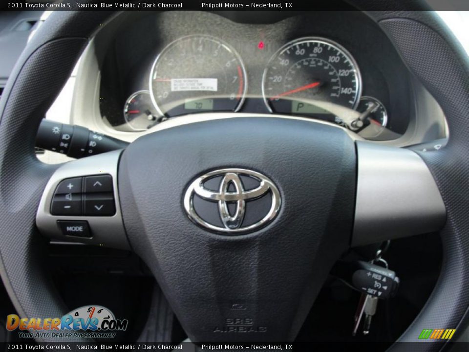 2011 Toyota Corolla S Nautical Blue Metallic / Dark Charcoal Photo #34