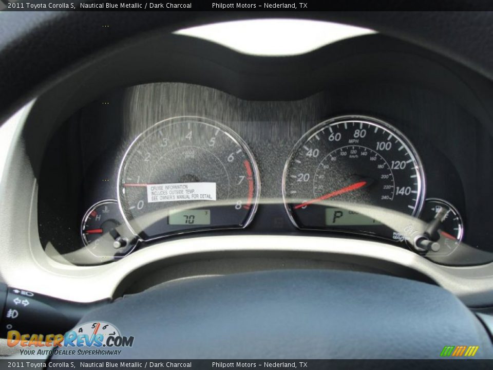 2011 Toyota Corolla S Nautical Blue Metallic / Dark Charcoal Photo #35