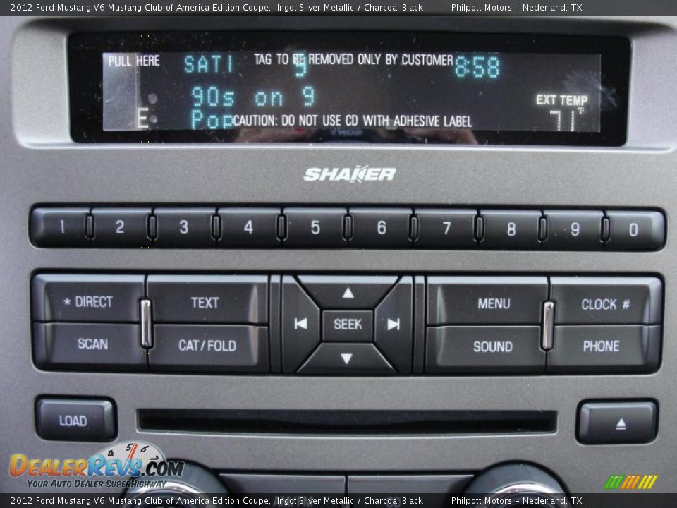Controls of 2012 Ford Mustang V6 Mustang Club of America Edition Coupe Photo #30