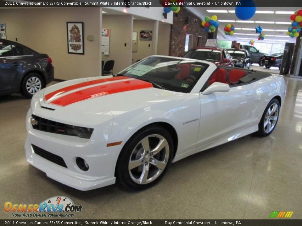 2011 Chevrolet Camaro SS/RS Convertible Summit White / Inferno Orange/Black Photo #1