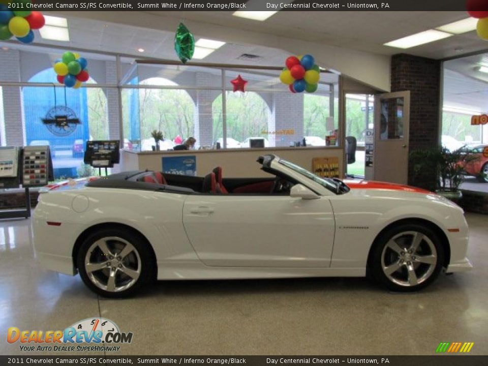 2011 Chevrolet Camaro SS/RS Convertible Summit White / Inferno Orange/Black Photo #4