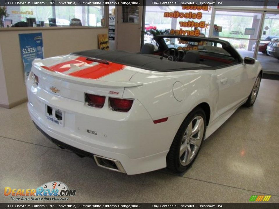 2011 Chevrolet Camaro SS/RS Convertible Summit White / Inferno Orange/Black Photo #6