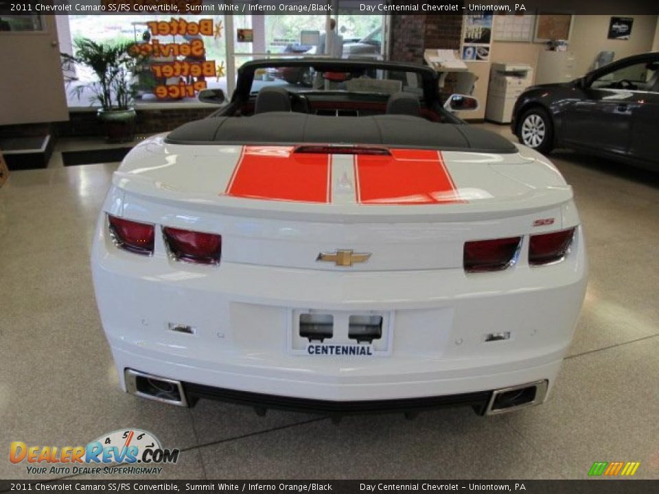 2011 Chevrolet Camaro SS/RS Convertible Summit White / Inferno Orange/Black Photo #7