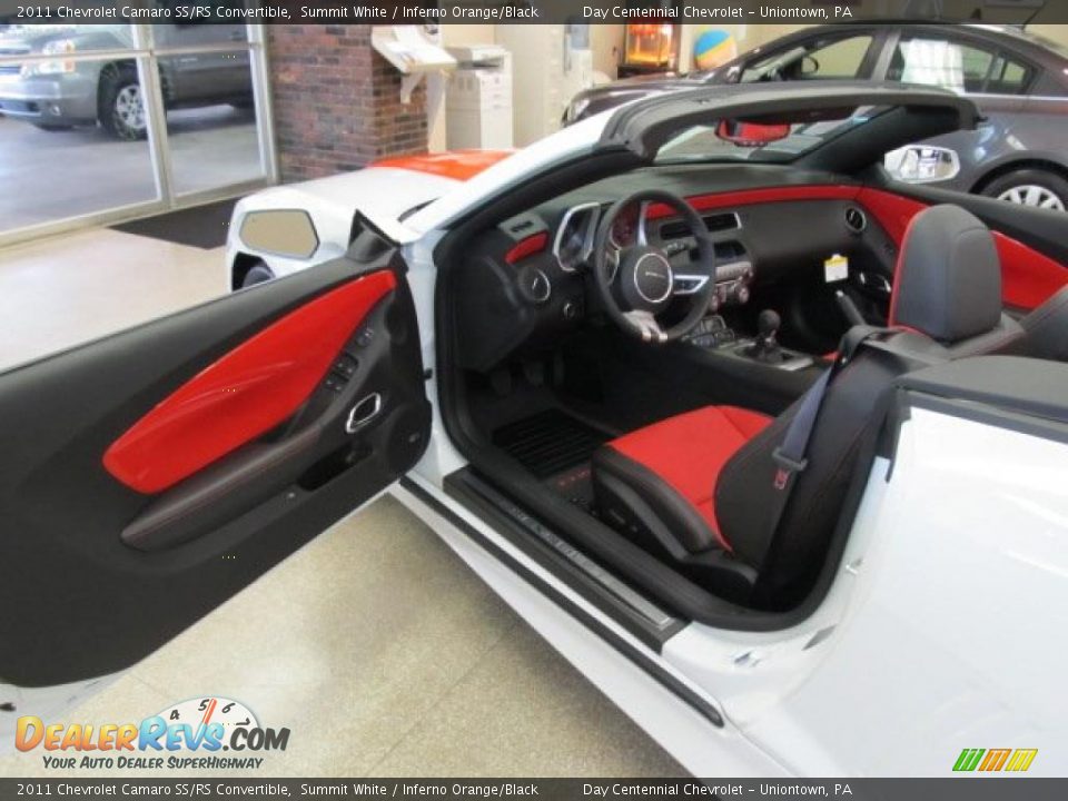 2011 Chevrolet Camaro SS/RS Convertible Summit White / Inferno Orange/Black Photo #14