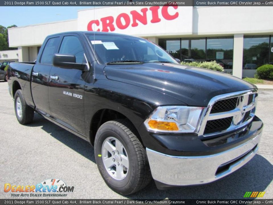 2011 Dodge Ram 1500 SLT Quad Cab 4x4 Brilliant Black Crystal Pearl / Dark Slate Gray/Medium Graystone Photo #1
