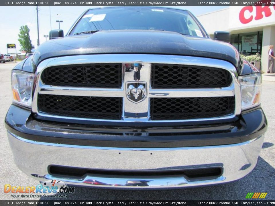 2011 Dodge Ram 1500 SLT Quad Cab 4x4 Brilliant Black Crystal Pearl / Dark Slate Gray/Medium Graystone Photo #2