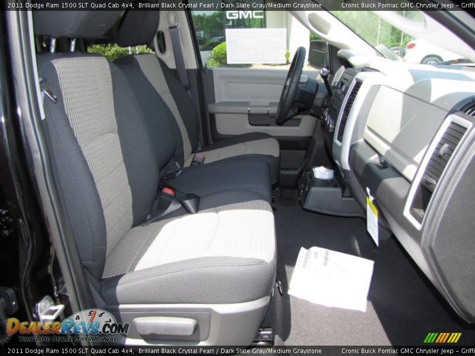 2011 Dodge Ram 1500 SLT Quad Cab 4x4 Brilliant Black Crystal Pearl / Dark Slate Gray/Medium Graystone Photo #13