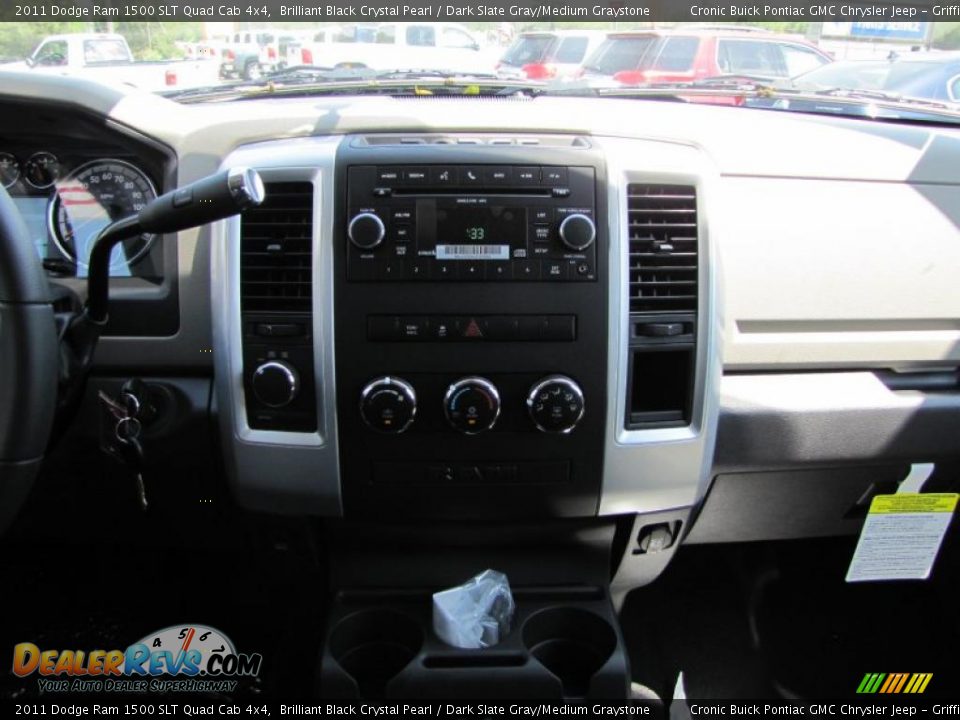 2011 Dodge Ram 1500 SLT Quad Cab 4x4 Brilliant Black Crystal Pearl / Dark Slate Gray/Medium Graystone Photo #14