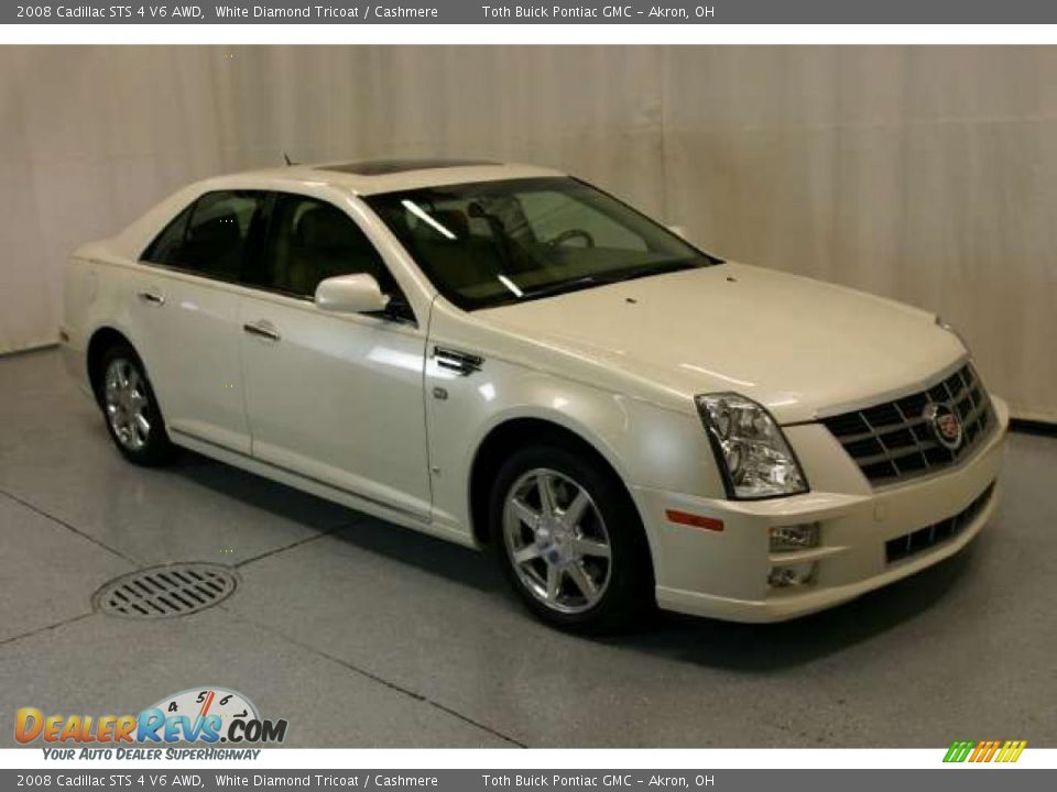 2008 Cadillac STS 4 V6 AWD White Diamond Tricoat / Cashmere Photo #1