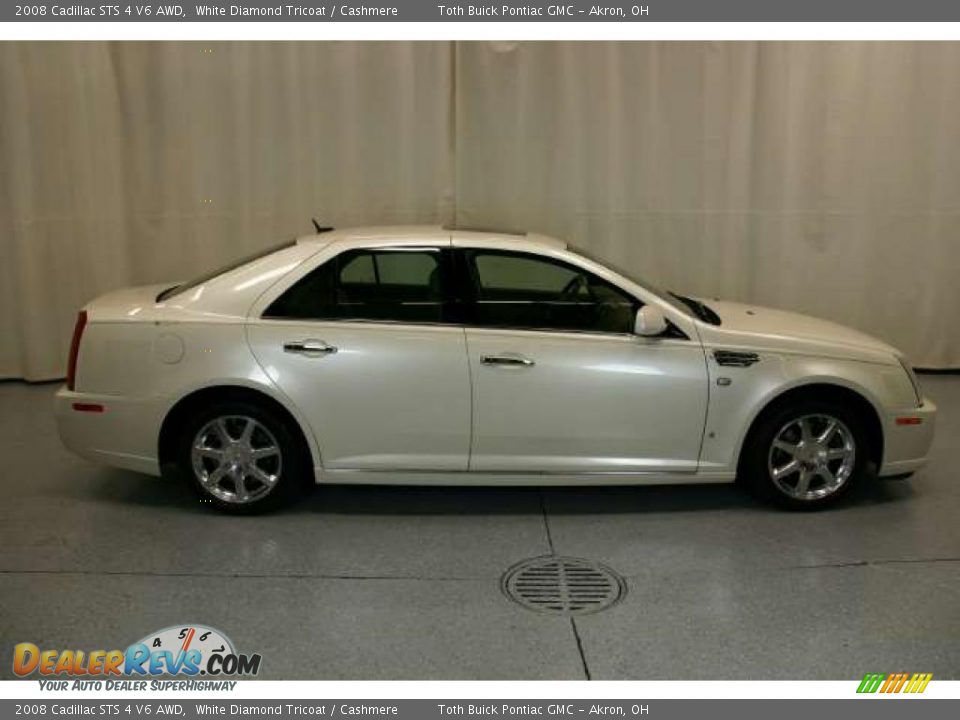 2008 Cadillac STS 4 V6 AWD White Diamond Tricoat / Cashmere Photo #2