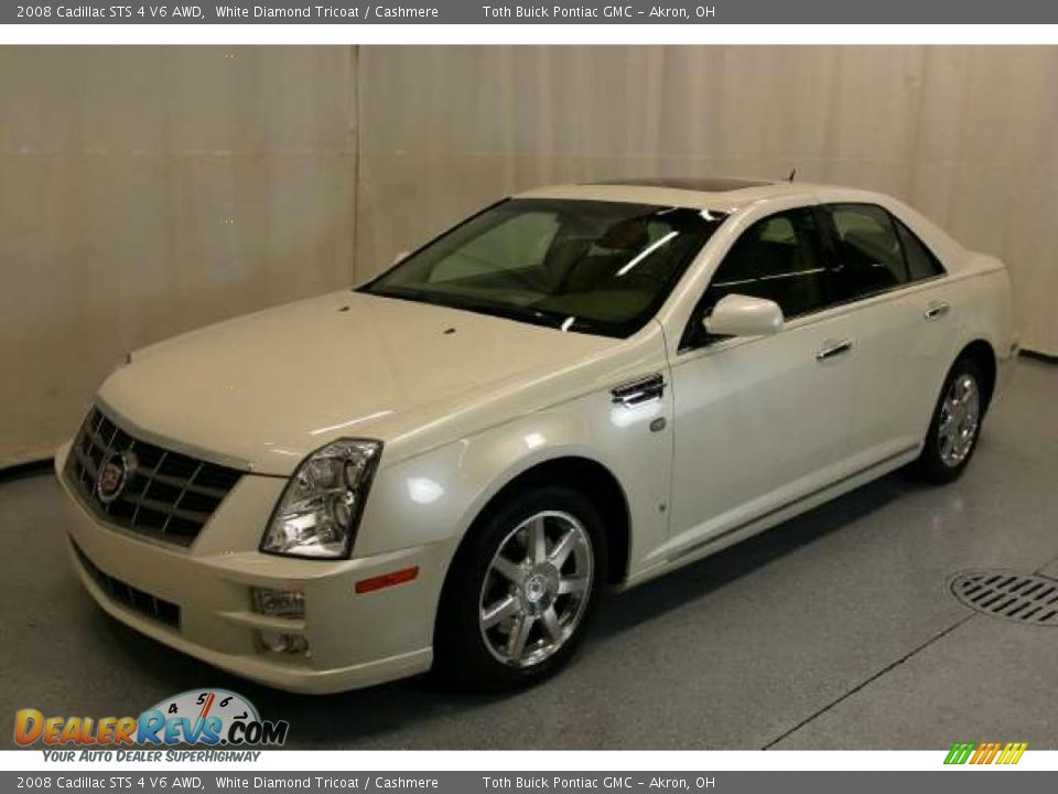 2008 Cadillac STS 4 V6 AWD White Diamond Tricoat / Cashmere Photo #23