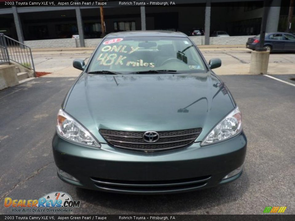 2003 Toyota Camry XLE V6 Aspen Green Pearl / Taupe Photo #10