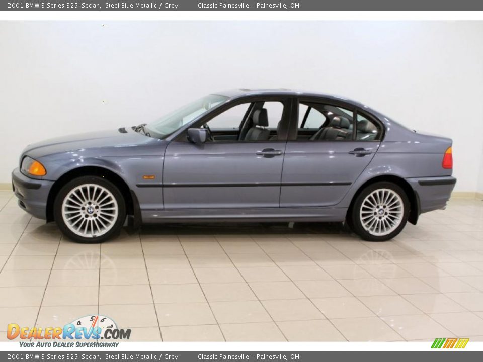 2001 BMW 3 Series 325i Sedan Steel Blue Metallic / Grey Photo #4