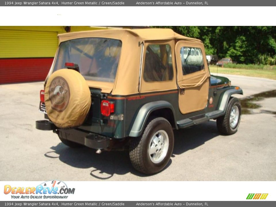 1994 Jeep Wrangler Sahara 4x4 Hunter Green Metallic / Green/Saddle Photo #3