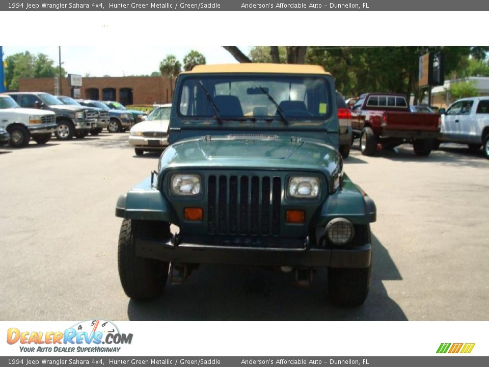 1994 Jeep Wrangler Sahara 4x4 Hunter Green Metallic / Green/Saddle Photo #8