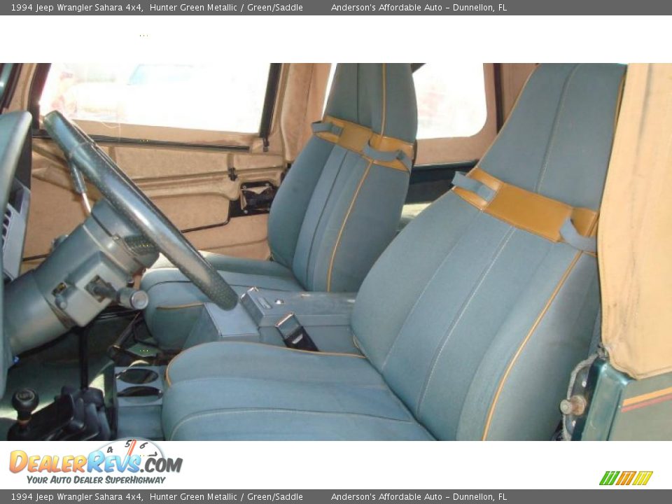 Green/Saddle Interior - 1994 Jeep Wrangler Sahara 4x4 Photo #12