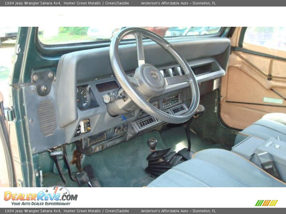 Green/Saddle Interior - 1994 Jeep Wrangler Sahara 4x4 Photo #13
