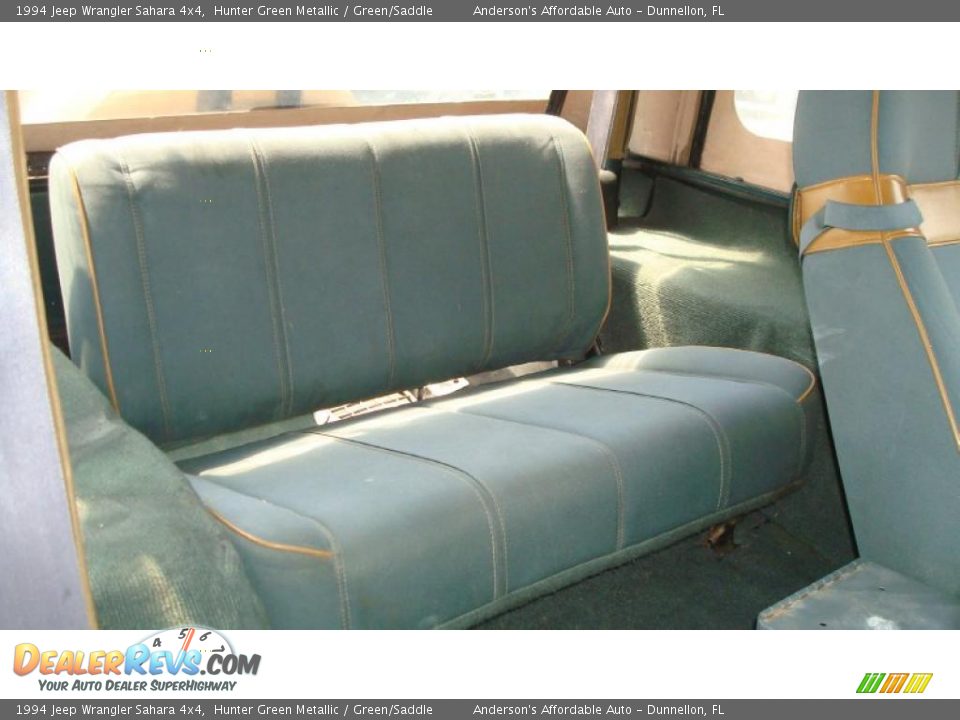 1994 Jeep Wrangler Sahara 4x4 Hunter Green Metallic / Green/Saddle Photo #17