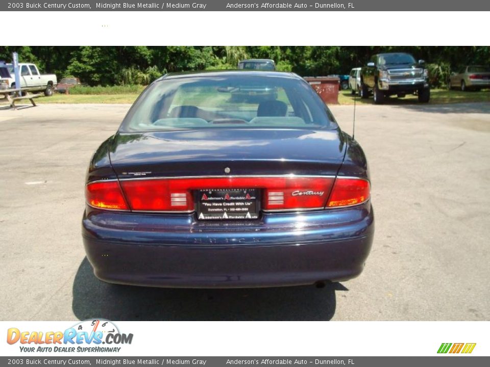2003 Buick Century Custom Midnight Blue Metallic / Medium Gray Photo #4