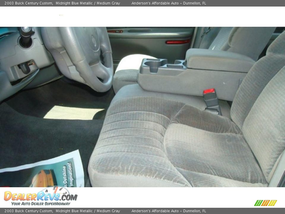2003 Buick Century Custom Midnight Blue Metallic / Medium Gray Photo #10