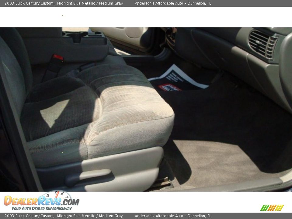 2003 Buick Century Custom Midnight Blue Metallic / Medium Gray Photo #16