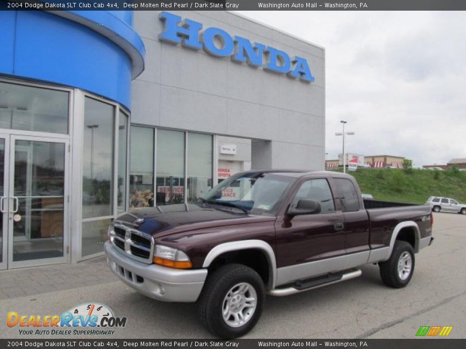 2004 Dodge Dakota SLT Club Cab 4x4 Deep Molten Red Pearl / Dark Slate Gray Photo #1