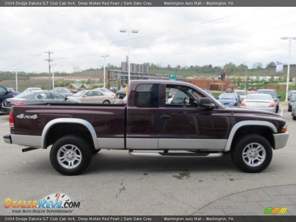 2004 Dodge Dakota SLT Club Cab 4x4 Deep Molten Red Pearl / Dark Slate Gray Photo #9