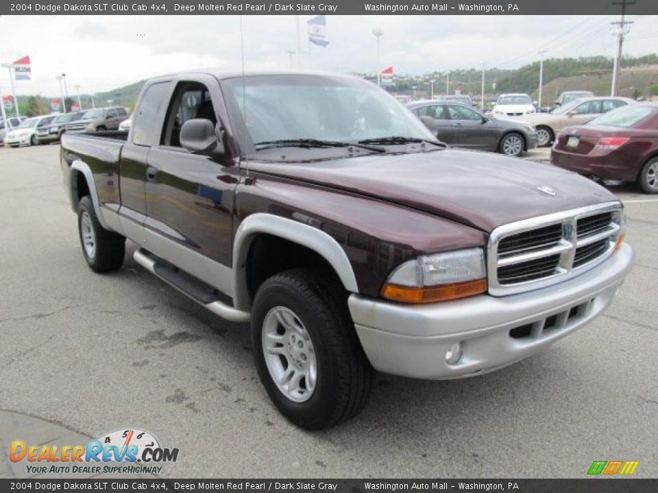 2004 Dodge Dakota SLT Club Cab 4x4 Deep Molten Red Pearl / Dark Slate Gray Photo #10