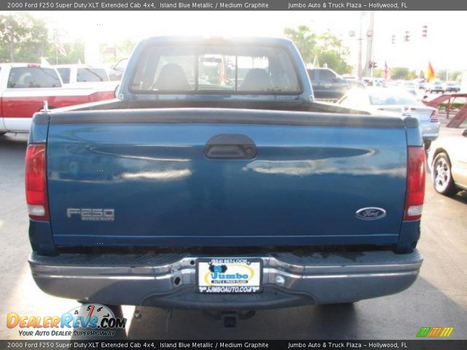 2000 Ford F250 Super Duty XLT Extended Cab 4x4 Island Blue Metallic / Medium Graphite Photo #8