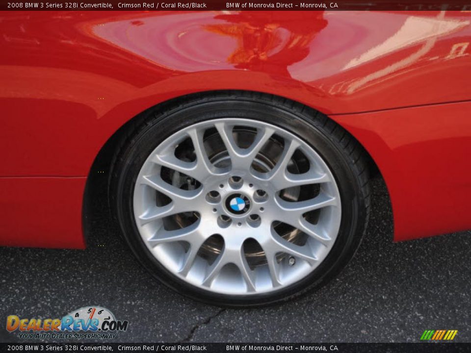 2008 BMW 3 Series 328i Convertible Crimson Red / Coral Red/Black Photo #11